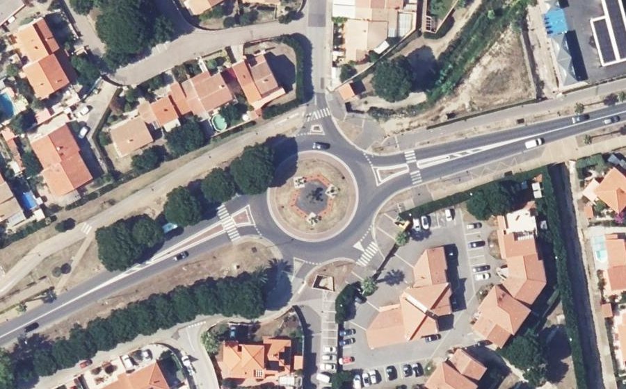Vue aérienne du Rond-Point de l'Ordre National du Mérite