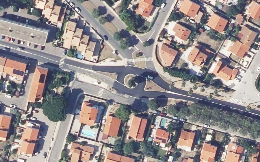 Vue aérienne du Rond-Point des Matins Bleus