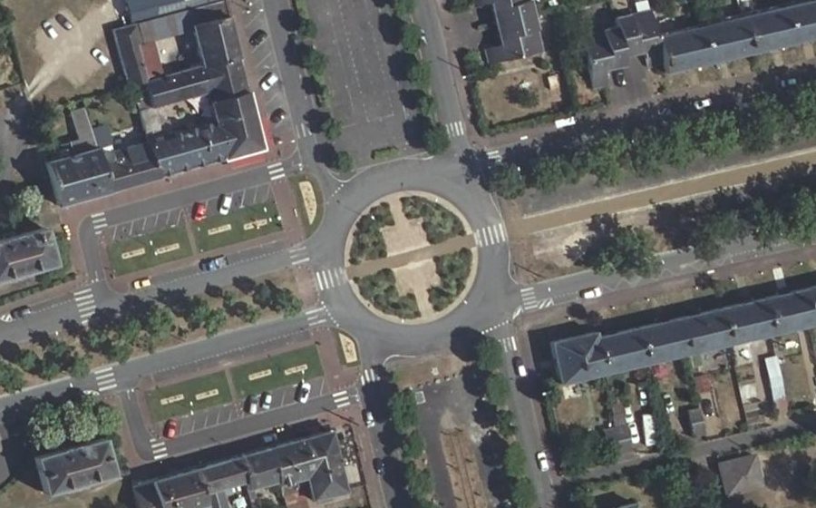 Vue aérienne du Rond-Point des Déportés