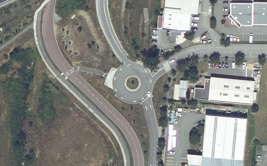 Vue aérienne du Rond-Point Émile Noël