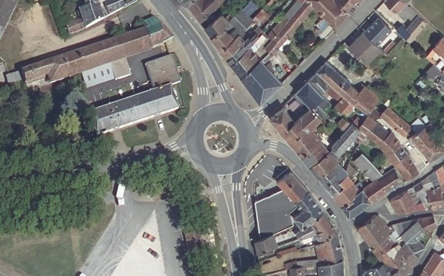 Vue aérienne de la Place de la Résistance