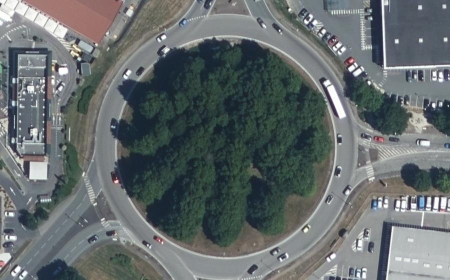 Vue aérienne du Rond-Point de l'Europe