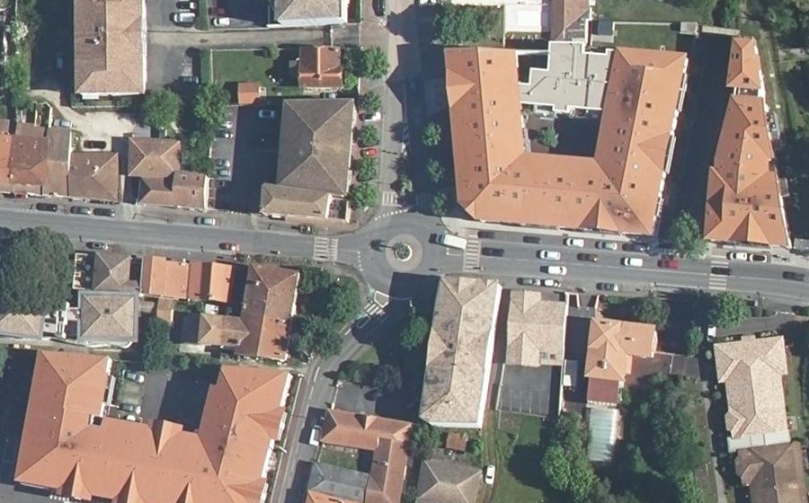 Vue aérienne du Rond-Point de la Croix de la Mission