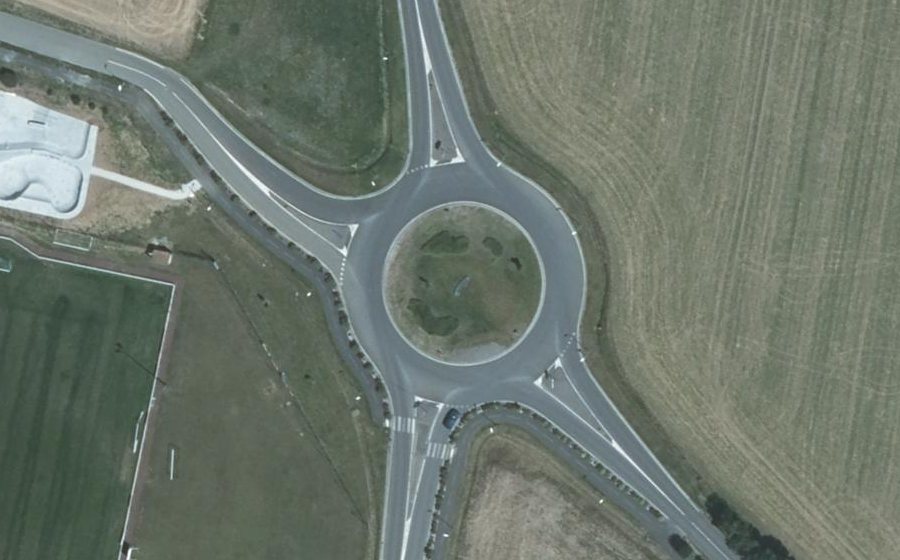 Vue aérienne du Rond-Point du Stade