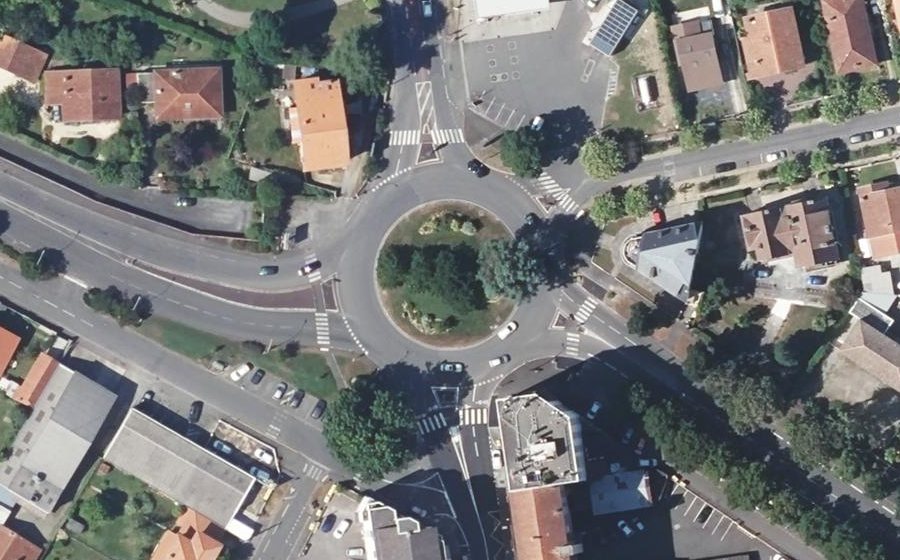 Vue aérienne du Rond-Point des Combattants d'Indochine