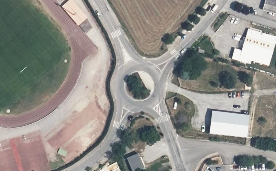 Vue aérienne du Rond-Point du Stade