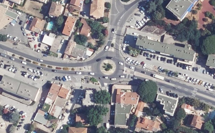 Vue aérienne du Rond-Point des Plongeurs Démineurs