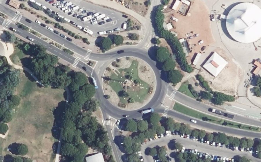 Vue aérienne du Rond-Point du Sous-Marin Protée