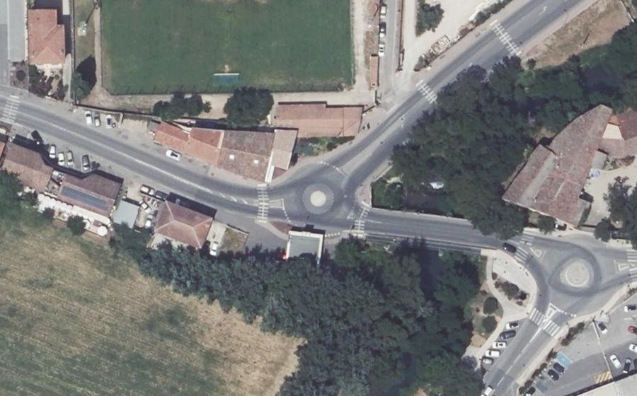 Vue aérienne du Rond-Point Notre-Dame