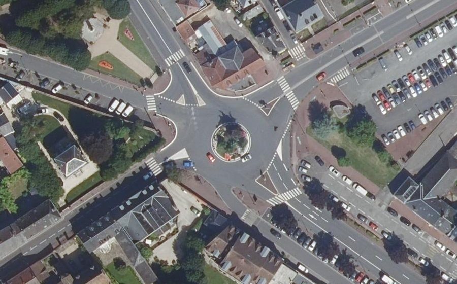 Vue aérienne du Rond-Point de la Victoire