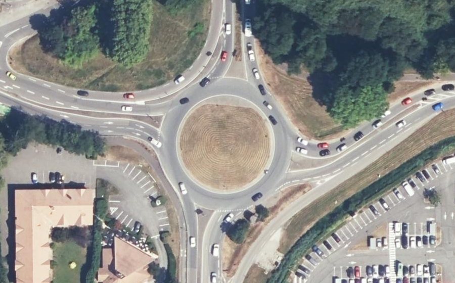 Vue aérienne du Carrefour des Quatre Chemins