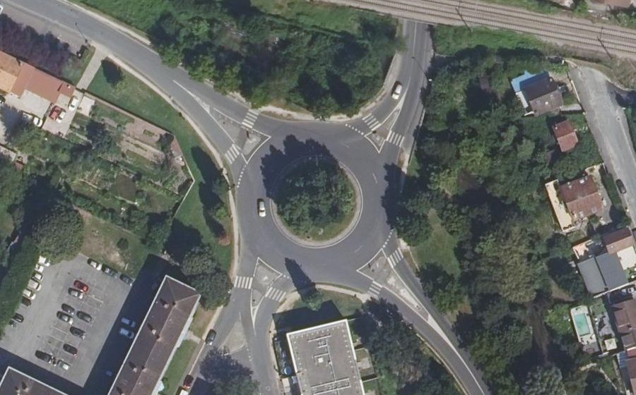 Vue aérienne du Rond-Point Roger Naucodié