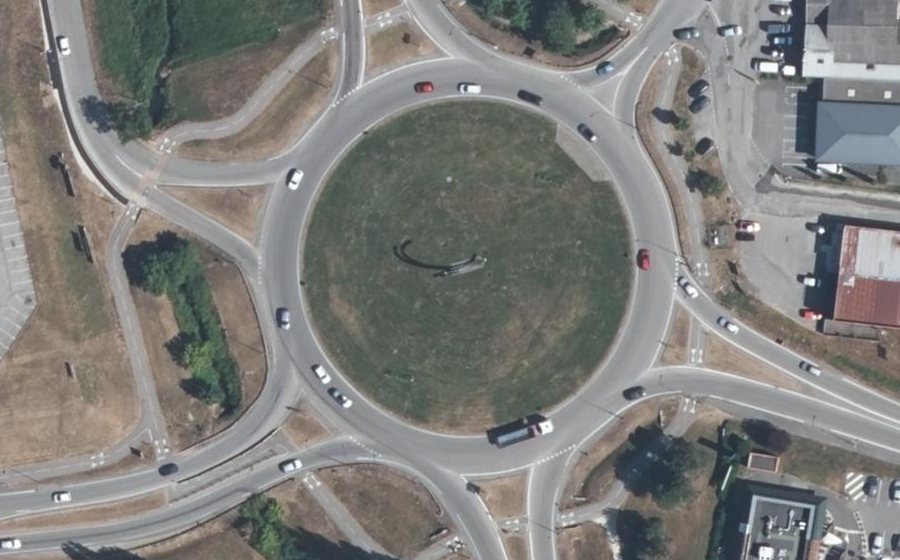 Vue aérienne du Rond-Point Jean Monnet