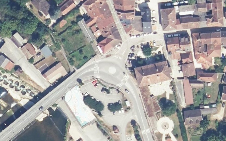 Vue aérienne de la Place du Pont