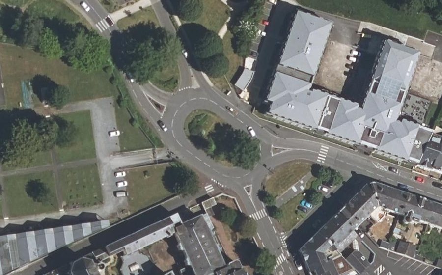 Vue aérienne du Rond-Point de l'Abbaye