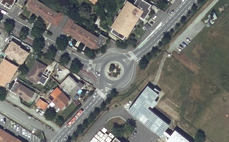 Vue aérienne du Rond-Point Raymond Ruelle