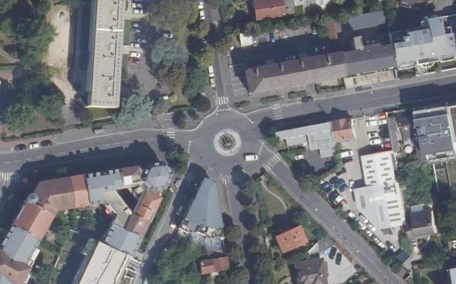 Vue aérienne du Place de la Division Leclerc