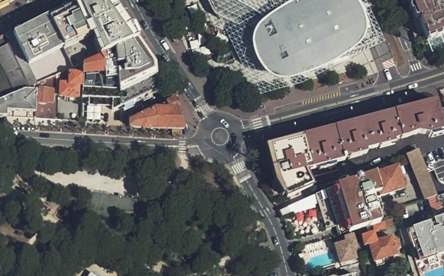 Vue aérienne du Rond-Point du Palais des Congrès