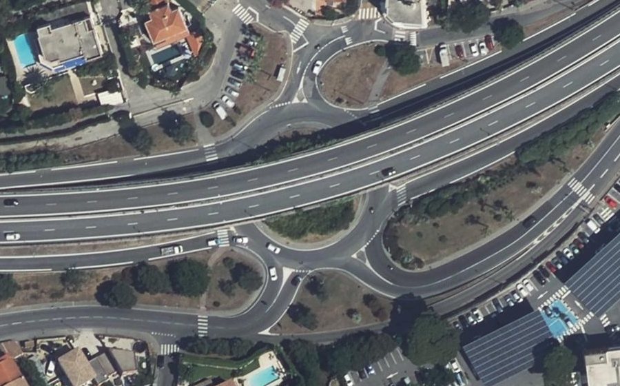 Vue aérienne du Rond-Point des Autrichiens
