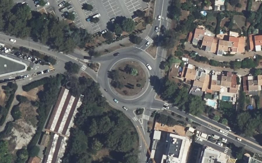 Vue aérienne du Rond-Point Saint-Claude