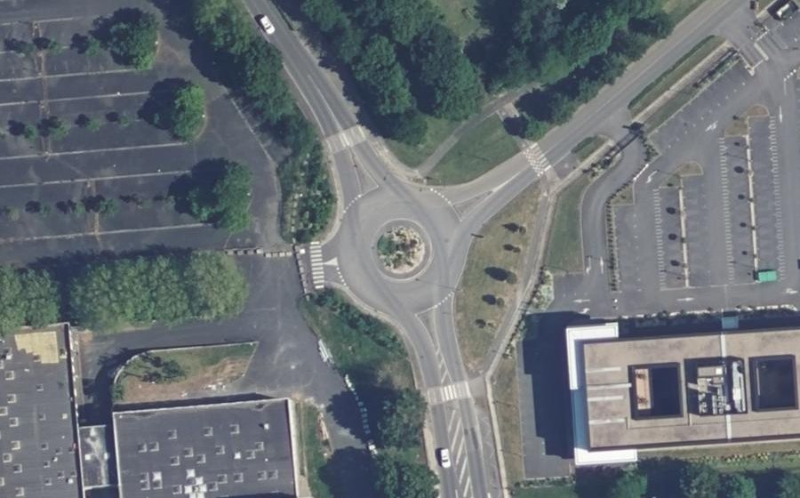 Vue aérienne du Rond point de Bassar