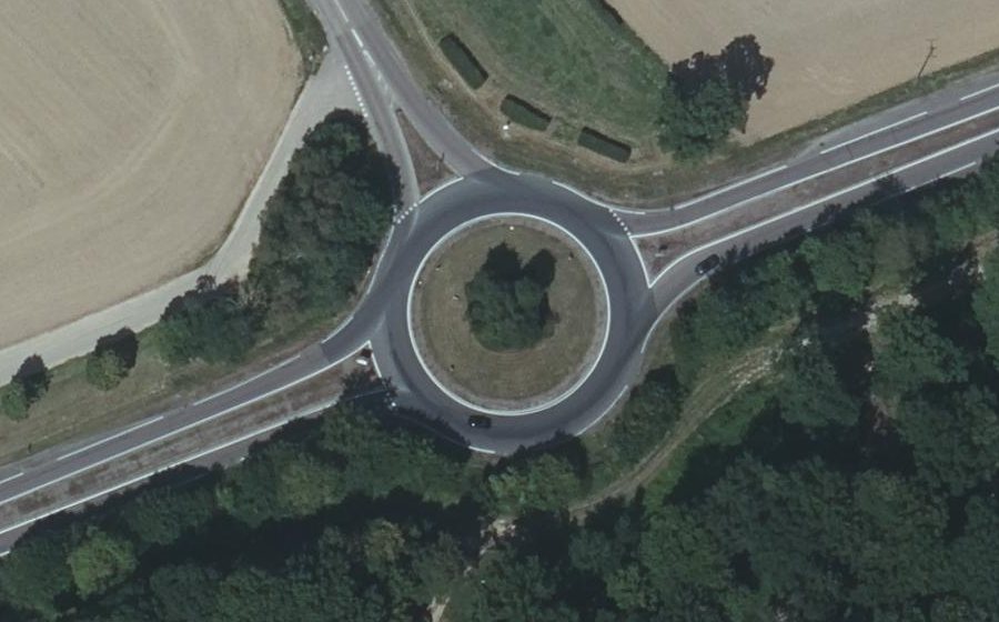 Vue aérienne du Rond-Point de la Demi-Lune