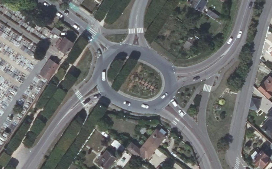 Vue aérienne du Rond-Point des Anciens Combattants d'Afrique du Nord