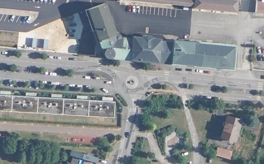 Vue aérienne du Rond-Point Léon Blum