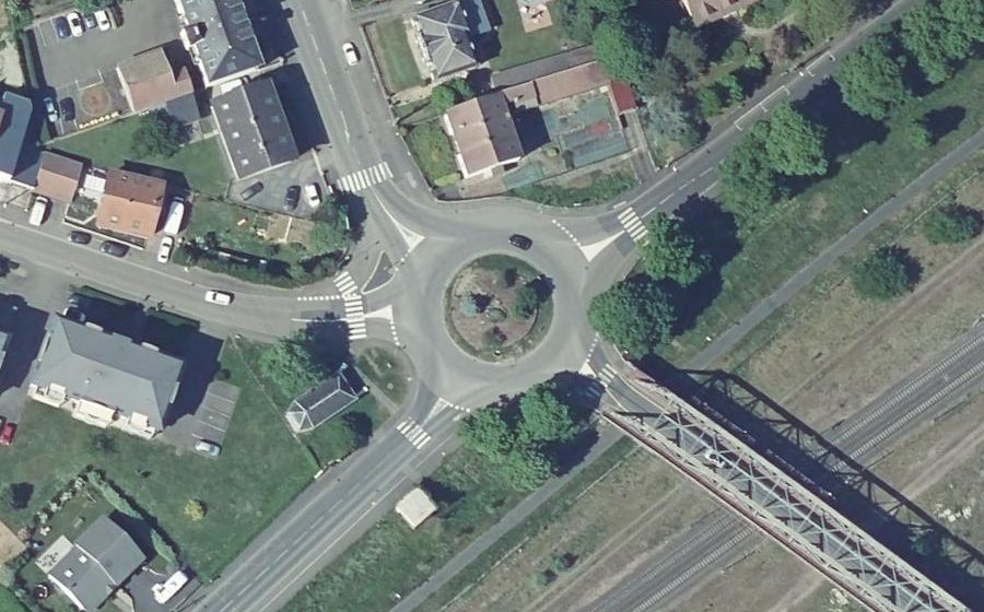 Vue aérienne du Rond-Point Paul Schieser