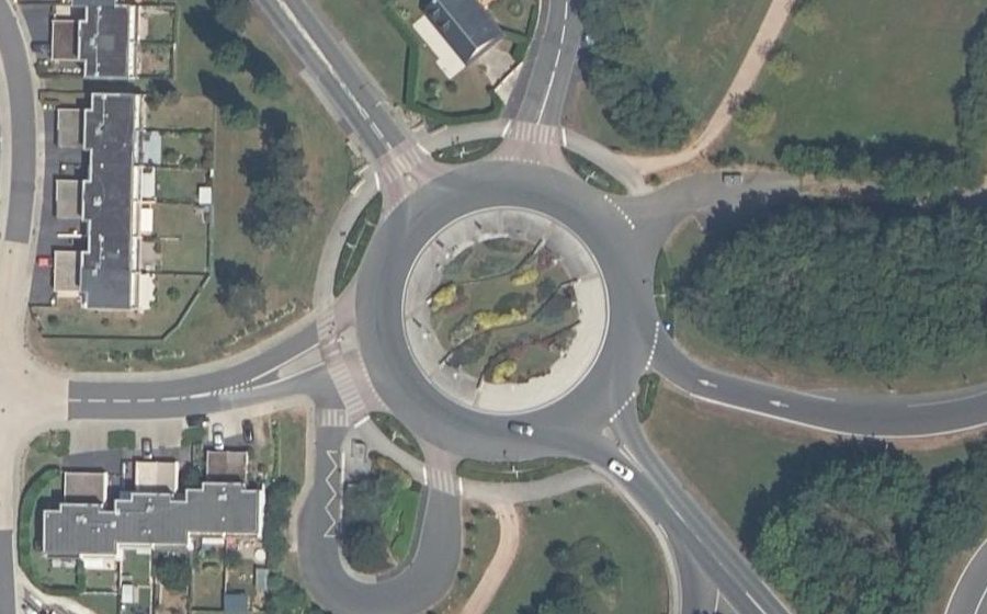 Vue aérienne du Rond-Point de Röthlein