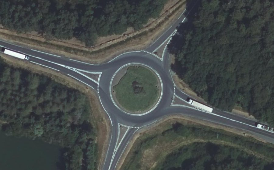 Vue aérienne du Rond-Point du Poteau