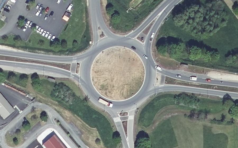 Vue aérienne du Rond-Point de l'Autoroute