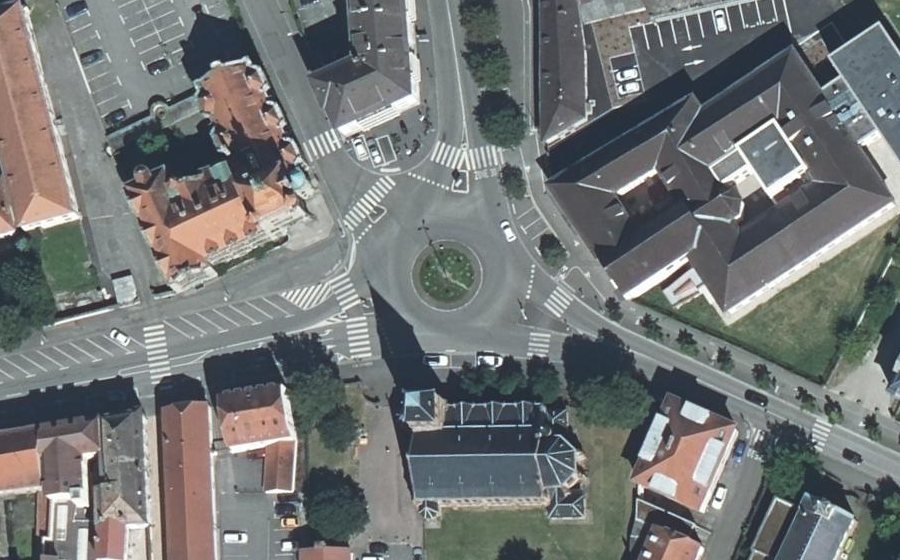 Vue aérienne du Place Docteur Albert Schweitzer