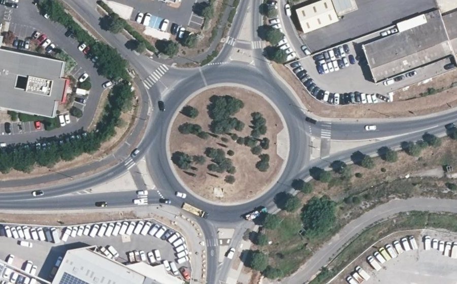 Vue aérienne du Rond-Point Henri Rol-Tanguy