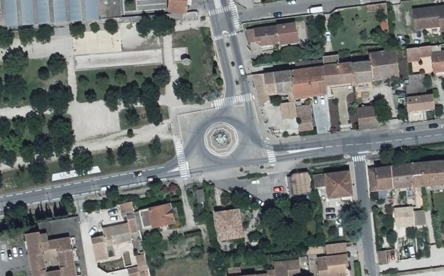 Vue aérienne du Rond-Point Carrefour des Artificiers
