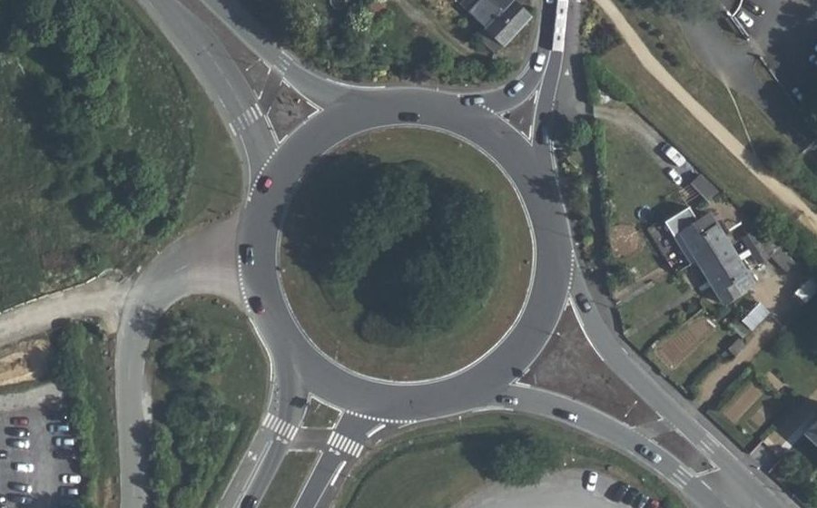 Vue aérienne du Rond-Point de la Croix Cadeau