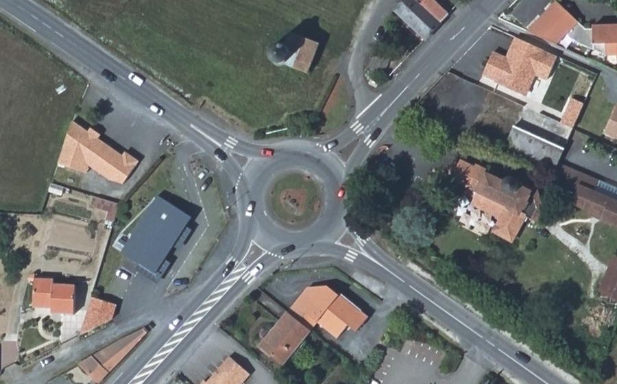 Vue aérienne du Giratoire des quatres Moulins