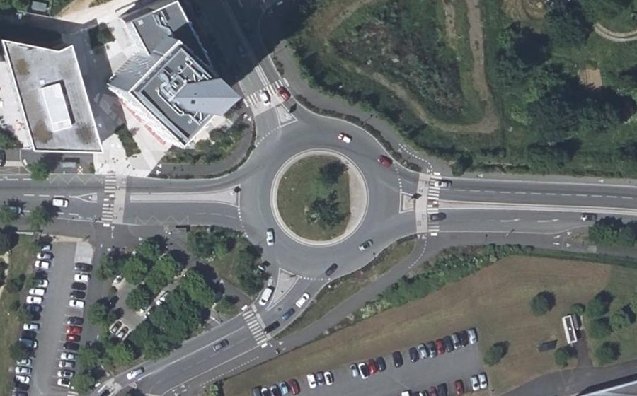 Vue aérienne du Rond-Point Jean Moulin