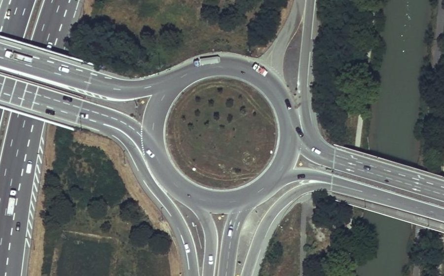 Vue aérienne du Rond-Point Henri Cazaux