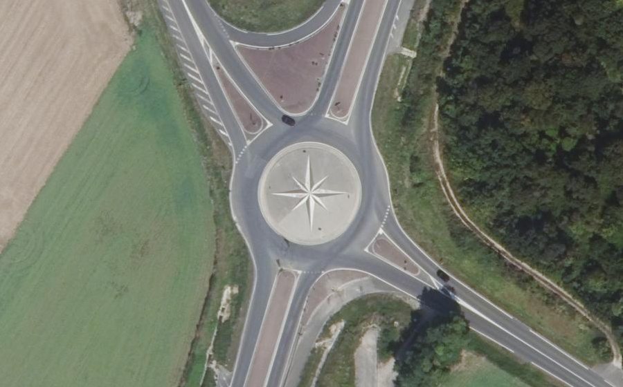 Vue aérienne du Rond-Point de la Rose des Vents
