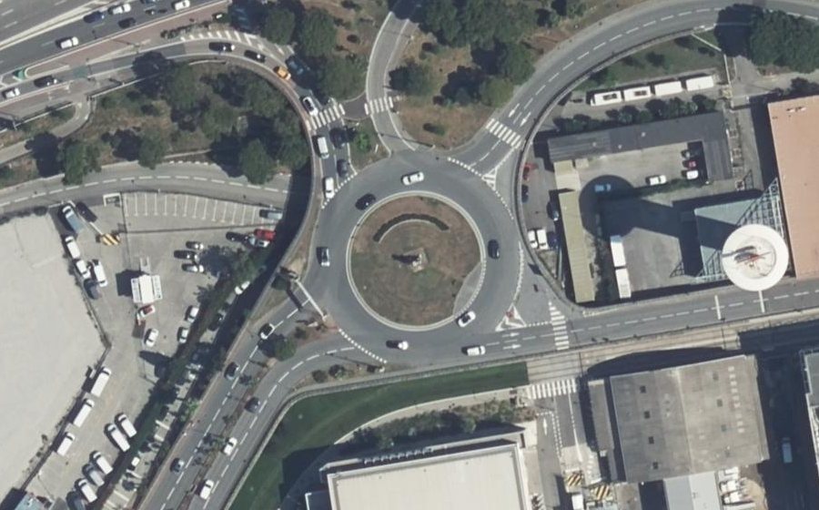 Vue aérienne du Rond-Point du Voyageur