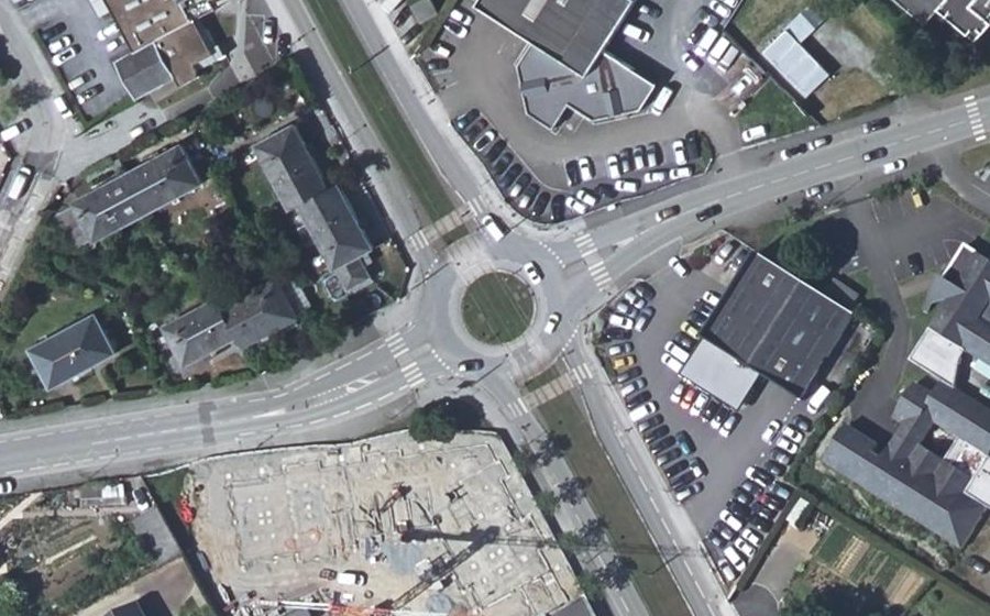 Vue aérienne du Rond-Point Henri Dunant