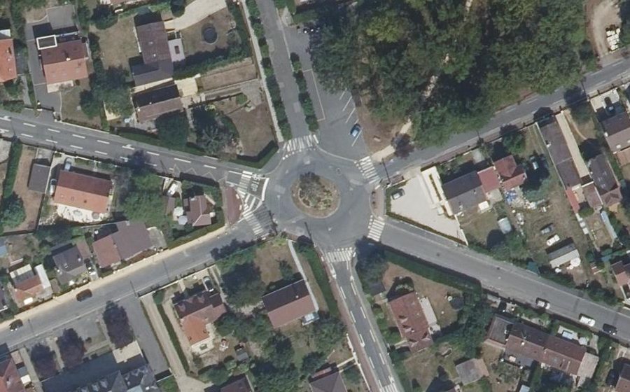 Vue aérienne du Carrefour de Bruyières