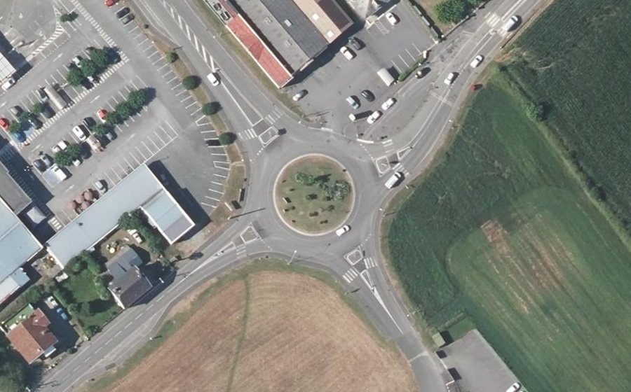 Vue aérienne du Rond-Point de la Résistance Féminine