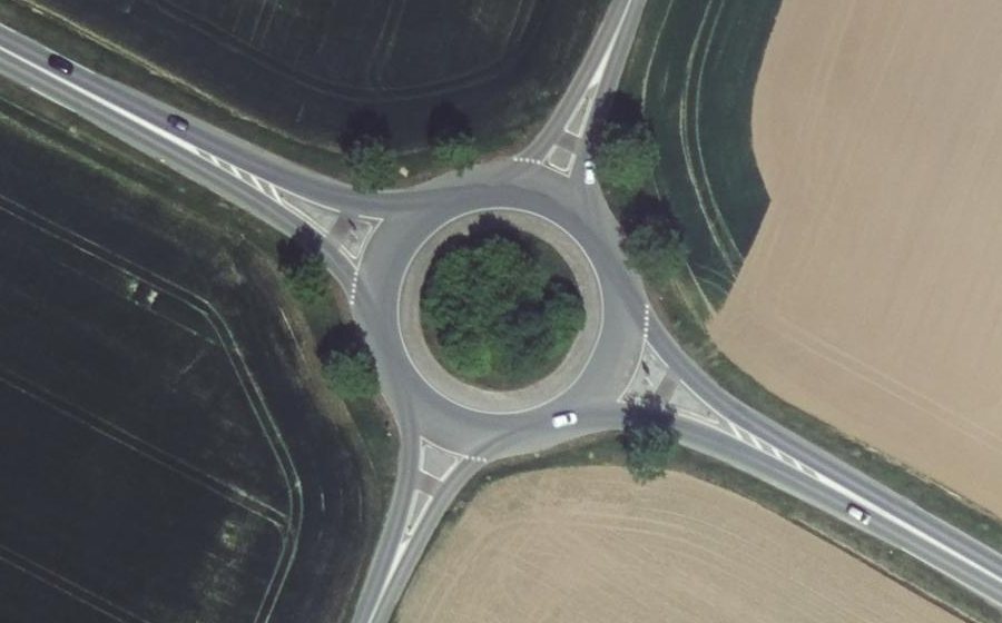 Vue aérienne du Rond-Point des Parmentiers