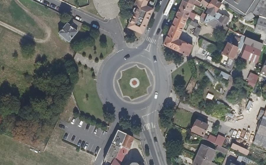 Vue aérienne du Rond-Point de la Victoire