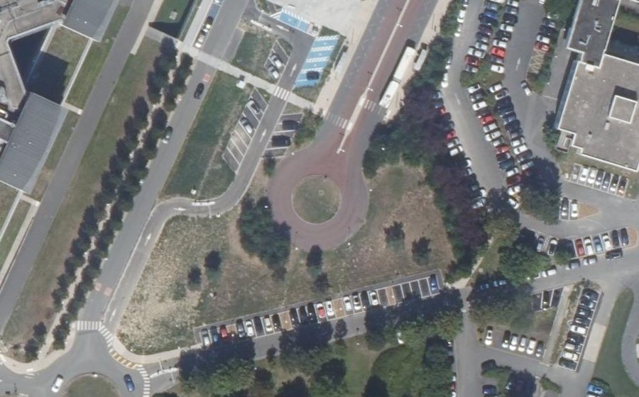 Vue aérienne du TCSP Barreau de Gonesse
