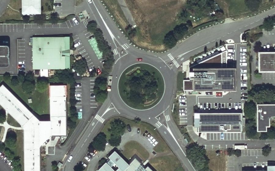 Vue aérienne du Rond-Point Henrietta Swan Leavitt