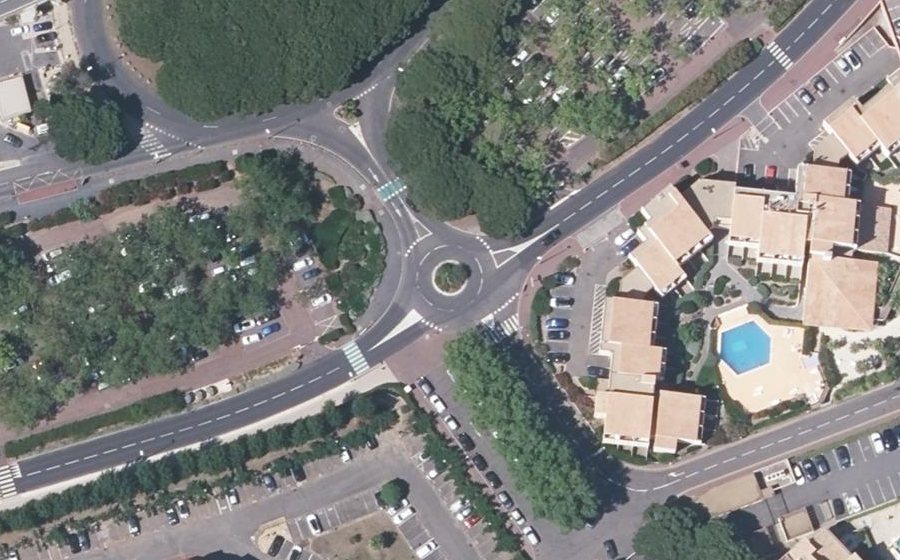 Vue aérienne du Rond-Point des Marinas