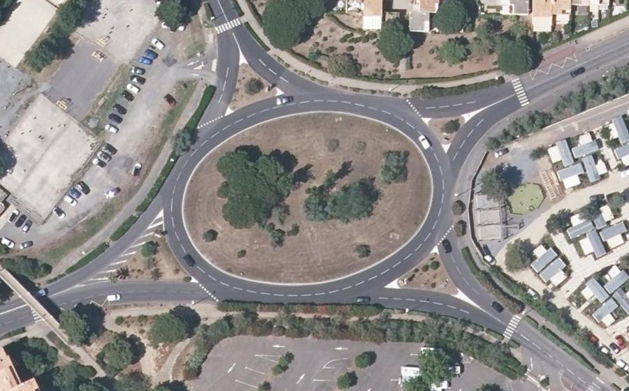 Vue aérienne du Rond-Point de la Clape